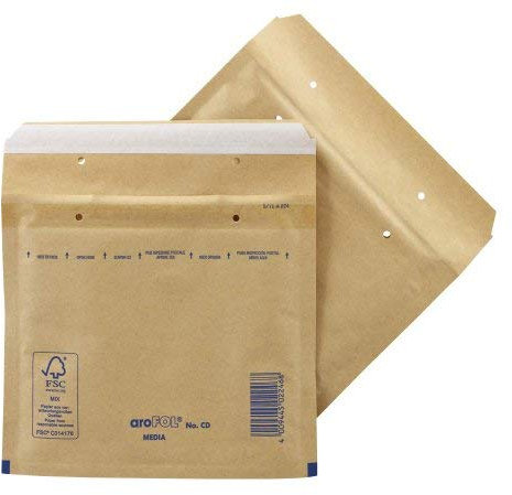 aroFOL Luftpolstertaschen CD 180x165 mm goldgelb braun 100 Stück