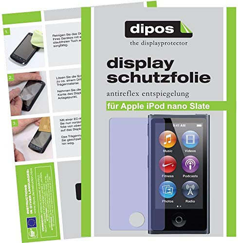 dipos I 2X Schutzfolie matt kompatibel mit Apple iPod Nano Slate 7G Folie Displayschutzfolie