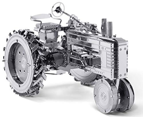 Metal Earth Fascinations Metallbausätze - John Deere Model B Traktor, lasergeschnittener 3D-Konstruktionsbausatz, 3D Metall Puzzle, DIY Modellbausatz mit 2 Metallplatinen, ab 14 Jahre