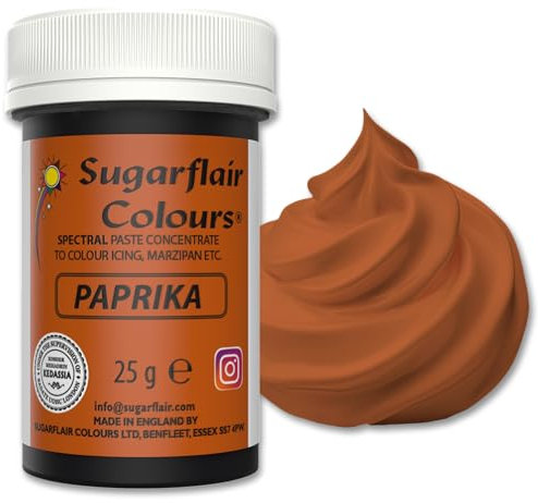 Sugarflair Food Colouring Paste Paprika/Flesh, Concentrated Spectral Food Colouring for Buttercream, Sugar Paste, Royal Icing, Cake Mixes, Macarons and More! - 25g