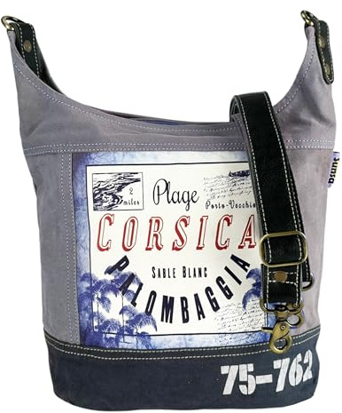 Sunsa Damen Tasche Umhängetasche. Handtasche aus Canvas. Damentasche | Schultertasche. Crossbody Bag mit vertellbaren Crossover Taschengurt. Handtasche mit viel Fächer A4 geeigent