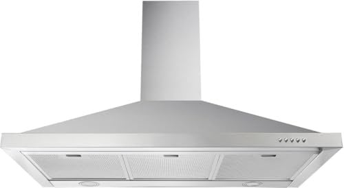 Respekta Dunstabzugshaube/Kaminhaube 90 cm/Edelstahlgehäuse/Abluft - und Umluftfunktion / CH44068-90IX-A/A / 58 – 71 dB