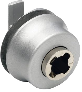 Zylinderglasschiebetürschloss Typ 326 mit Dreh-Druckfunktion, Aluminium Optik_Artikel _ 46499