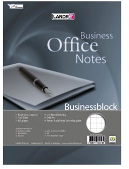 Landré Collegeblock Business A5 kariert, 100 Blatt, gelocht, 5 Stück