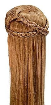 22 50% Human Hair Hairdressing Training Head Practice Mannequin Clamp Cut (Dark blonde)