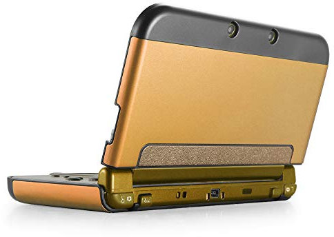 TNP Funda protectora para New Nintendo 3DS XL LL 2015, carcasa de aluminio y plástico para New Nintendo 3DS XL LL, protección del riesgo de arañazos, protectora de pantalla, color dorado