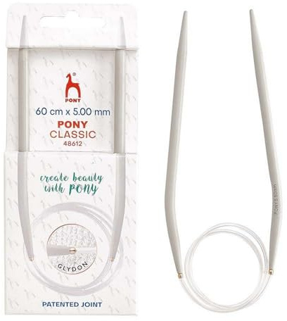 Pony Classic Circular Knitting Needles, Aluminium, 60cm x 5.00mm - 1 Piece