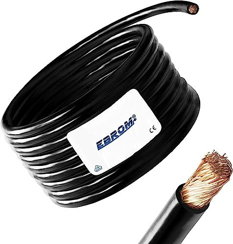 Câble de batterie de 5 m H07V-K 25 mm2 - Câble de batterie de voiture - 100% cuivre OFC - 5 m - 25 mm2