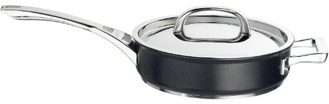 Circulon Infinite Saute Pan with Lid 24cm - Non Stick Induction Suitable Deep Frying Pan with Stainless Steel Lid, Base & Handles, Premium Dishwasher Safe, Heavy Gauge Hard Anodised Cookware