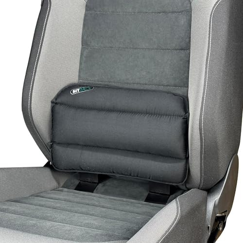 Sitback Standard Rückenkissen Lendenstützkissen, geeignet für Fast alle Autositze, individuell höhenverstellbar, ca. 36 x 22 x 5 cm (Stoff schwarz)