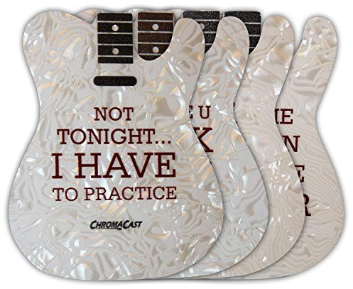 ChromaCast CC-COAST-T-4PK Tele Guitar Body Style Shaped Drink Coasters, 4-Pack
