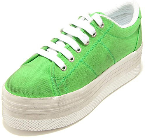 Jeffrey Campbell 7806F Sneaker Verde Zeppa ZOMG Canvas Scarpa Donna Shoes Women [40 EU-7 UK]