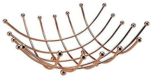 apollo THE HOUSEWARES BRAND Copper Fruit Bowl Nest, Storage, Great Gift Idea, Sturdy, Sleek and Modern Design, Size: 26x11cm, Copper