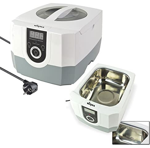 Ultraschallreiniger Ultraschall Reiniger Ultraschallreinigungsgerät mit Korb 1400 ml 5-Stufen Timer 42000 Hz 70 Watt weiß/grau