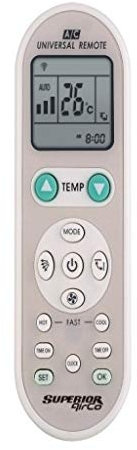Superior Electronics AirCo - Telecomando Universale per Climatizzatori con 1000 Codici - Compatibile con le Principali Marche - Design Moderno ed Ergonomico - Basso Consumo - SUPCU002