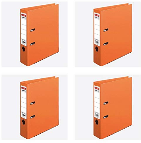 Ordner maX.file protect+ A4 Voll-PP-Folienbezug Wechselfenster 4er Pack breit (orange breit, 8)