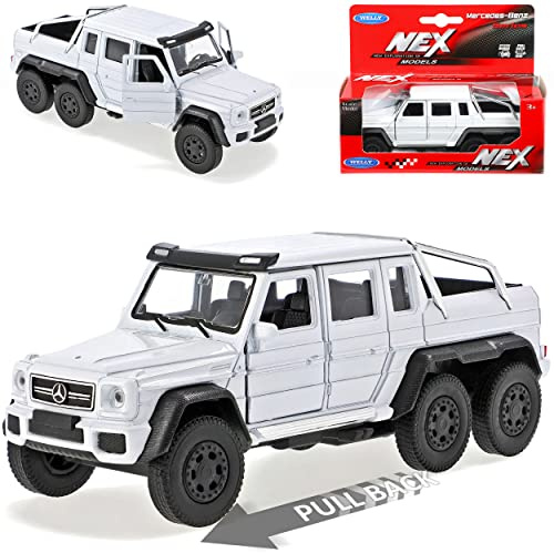 Welly Mercedes-Benz G-Klasse G63 AMG 6x6 Weiss ca 1/43 1/36-1/46 Modell Auto mit individiuellem Wunschkennzeichen