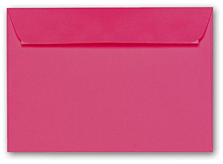 ARTOZ 25x Briefumschläge DIN C6 Fuchsia (Pink) - 16,2 x 11,4 cm - haftklebend - gerippte Kuverts ohne Fenster - Serie Artoz 1001