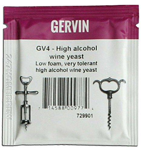 Gervin GV4 Wine Yeast 5g High Alcohol Yeast up to 21% 5-23L