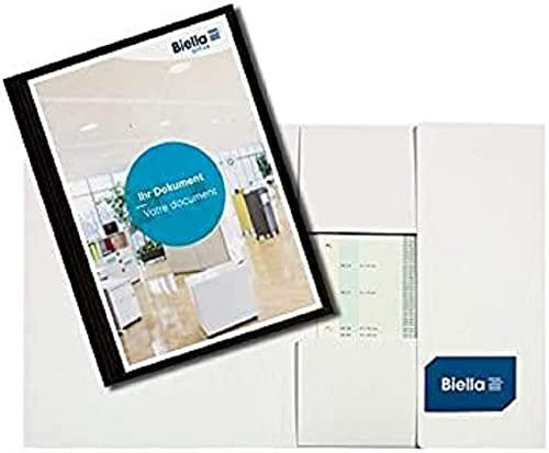 Biella Premium Angebots- und Präsentationsmappe PEARL #2 für DIN A4 Mappe mit Sichttasche oben offen 3 Klappen und Visitenkartenstanzung weiß für Angebots- und Unternehmenspräsentationen SWISS MADE