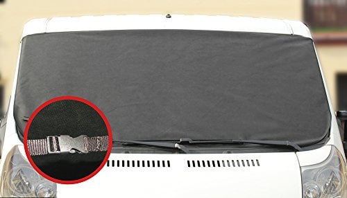 Scheibenabdeckung Auto Frontscheibenabdeckung Winter XXL groß - Abdeckung Windschutzscheibe Winter Autoabdeckung Winter für Auto-Front-Scheiben - MIT KLICKVERSCHLUSS (180 cm x 100 cm)