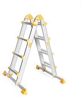 Drabest Telescopic Multi-Purpose Folding Aluminium Ladder 4X4 Rung 3.71m