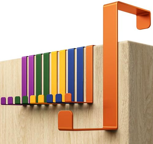 Menz Stahlwaren Over Door Hanger – Set of 10 - Colourful Coat Hooks for Width 1.4 and 1.6 - Over Door Hook for Hanging Clothes, Coat Hooks