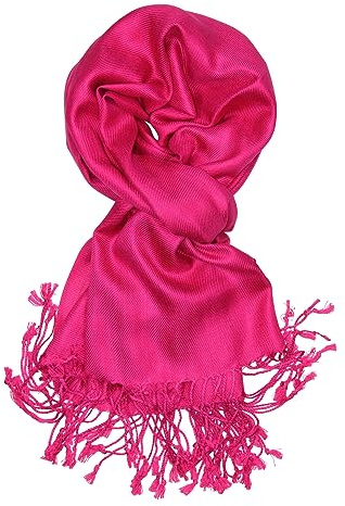 Achillea Soft Silky Pashmina Scarf for Women – Shawl Wrap for Evening Dresses, Bridesmaids, Weddings & Everyday Wear (Fuchsia)
