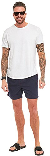MyShoeStore Mens Swim Shorts Boys Mesh Lining Swimwear Swimming Board Running Sports Gym Summer Holiday Beach Surf Surfing Lined Short Casual Comfort Fit Trunks Pants with Pockets(Navy,M)