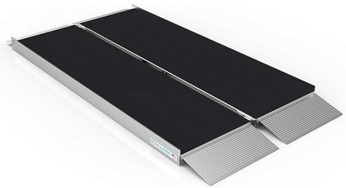 EZ-Access - Portable Wheelchair Ramp - Handicap Ramp for Home Entry, Portable Ramps for Wheelchairs with Slip-Resistant Surface and Self-Adjusting Bottom Transition Plates - 5 Ft Suitcase Singlefold
