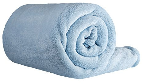Clinotest XXL Kuscheldecke flauschig 150x220cm - Kochfest ohne Einlaufen oder Fusseln - warme Wohndecke in Hellblau - auch als Sofadecke, Tagesdecke, Microthermaldecke, Fleecedecke nutzbar im Winter