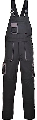 Portwest TX12 Salopette da Lavoro con Bretelle Contrastanti Uomo Texo Nero, 4XL