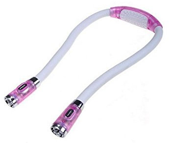 Kasstino Multi-Functional Flexible Huglight HandsFree Neck Reading Book LED Light hug light (Pink)