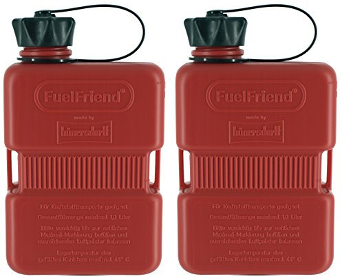 FuelFriend®-Plus - jerrycan 1,0 Litre - 2 Articles - Parfait pour Les Motos, Les Voitures et Plus Encore