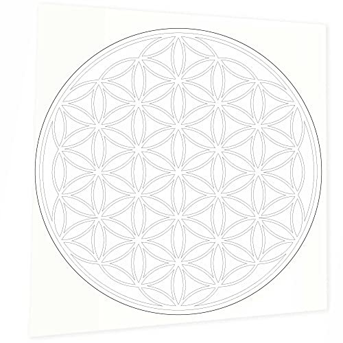 INDIGOS UG Aufkleber Blume des Lebens - 100x100mm weiß - Heckscheibe - Heckscheiben Aufkleber - Sticker Tuning Boot Auto Laptop LKW
