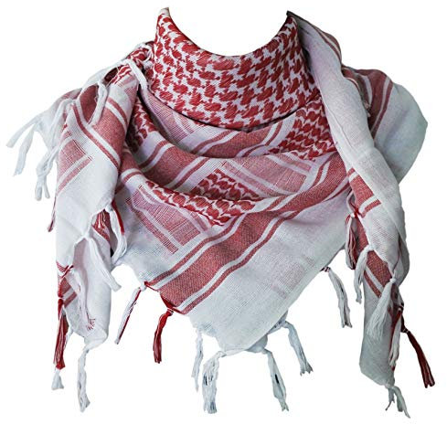 Explore Land, Shemagh-Tuch, Wickelschal, 100% Baumwolle, Militärdesign, Kufiya-Schal Gr. One size, rot/weiß