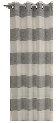 ALDOMO Oesenschal Ösenvorhang 140x235 cm Saba Deko Gardine Leinenoptik Streifen Grau Neu/OVP