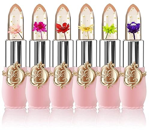 Kailijumei Blume Gelee Lippenstift Satz 3 Farbe Temperatur Änderung Feuchtigkeitscreme Blume Lip Stick von mit Weihnachtsgeschenk verpackt von Sela