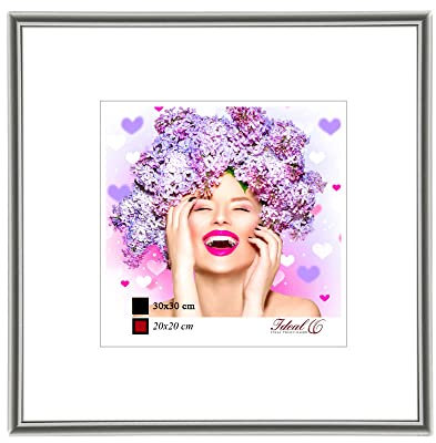 Photo Style Kunststoff Bilderrahmen quadratisch Foto Rahmen Picture Frame Collage: Farbe: Silber | Format: 50x50