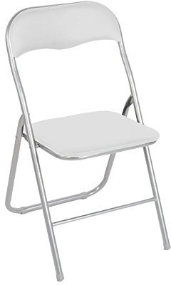 Set aus sechs Klappstühlen, weiße Farbe, Maße 43 x 47 x 78 cm