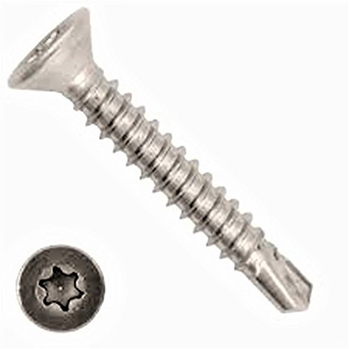100 viti autofilettanti 4,2 x 25 mm, in acciaio inox A2 con testa svasata, DIN 7504 O TX 20