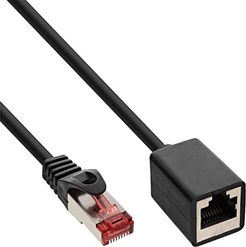 InLine 76900X Patchkabel-Verlängerung, S/FTP (PiMf), Cat.6, 250MHz, halogenfrei, Kupfer, schwarz, 10m