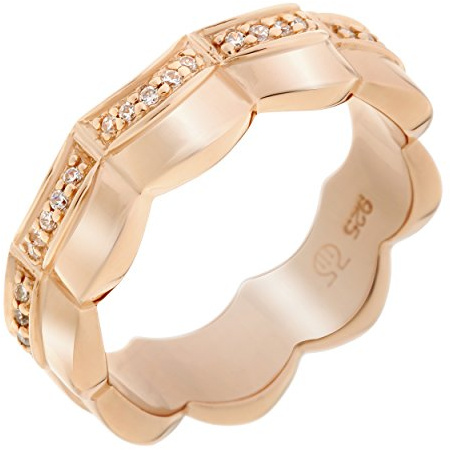 Orphelia Damen-Ring 925 Silber teilvergoldet Zirkonia transparent Brillantschliff Gr. 60 (19.1)-ZR-7127/RG/60