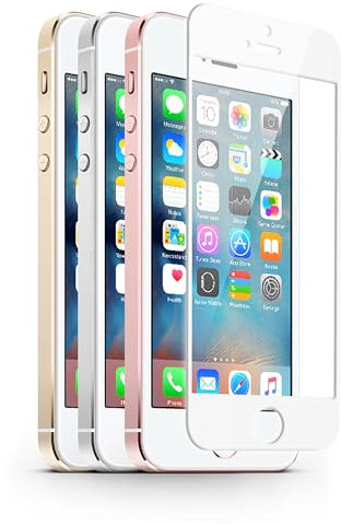 KMP Protective Glass, iPhone SE, 5s, 5, frame white