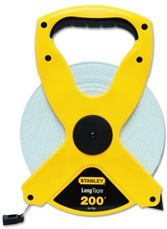 Stanley 34-793 - Rullo a nastro lungo in fibra di vetro con bobina aperta da 200 piedi