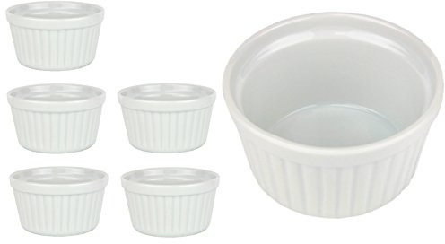 Van Well Ragoutförmchen 6er Set – Crème Brûlée Schälchen aus Porzellan – Spülmaschinengeeignet – Ofenfeste Dessertförmchen für Süßes & Herzhaftes