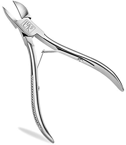 H&S Coupe Ongle en Acier Inoxydable - Pince à Ongles Robuste avec Poignées Rembourrées & Capuchon en Plastique - Coupe-Ongles Inox Professionnel a Pied ou Main & Ongle Incarné