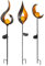 etc-shop LED Gartendeko Solarleuchten Steckleuchten Außenleuchte Dekoration, Flammen-Design, IP44, klar bronzefarben, 3er SET