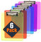 KAHEIGN 6Pcs Klemmbretter A4 Kunststoff Klemmbrett Transparent Schreibbrett mit Metalklemme und Aufhängeose, Robust Papierhalter Clipboard DIN A4 Schreibblock (31.5 x 22.5cm)