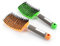 2 Stück Haarbürste (Grün und Orange), Wildschweinborsten Haarbürste, Haarbürste Ohne Ziepen, kann Haaröl verteilen, glättet Frizz, atmungsaktiv und beschleunigt das Trocknen